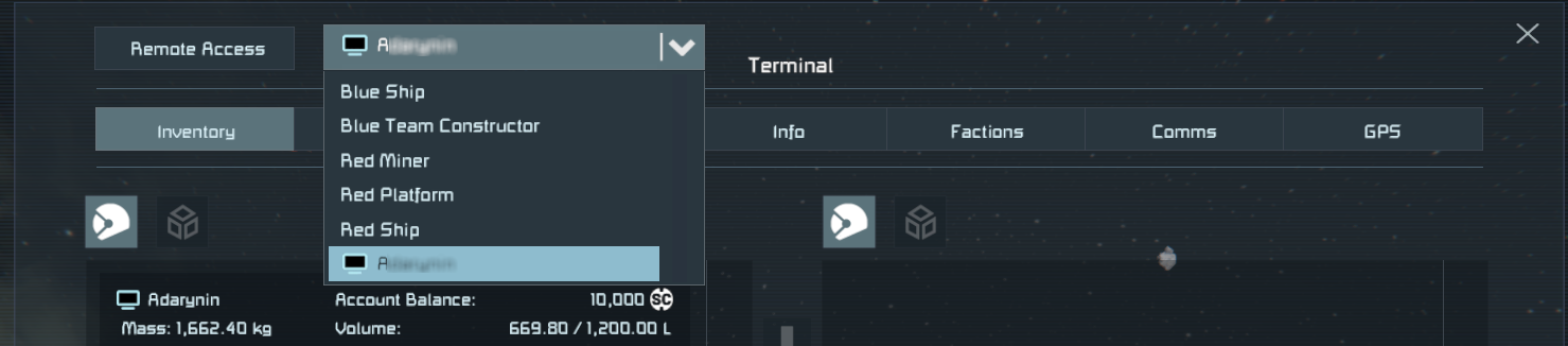 The Remote Access button in the Terminal is separate from the tabs because it does neither apply to the grid nor the player, but to other grids.