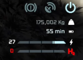 The HUD element marked with a lightning bolt is your current power usage.