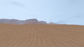 Flat desert plains and steep mountains on the surface of Pertam